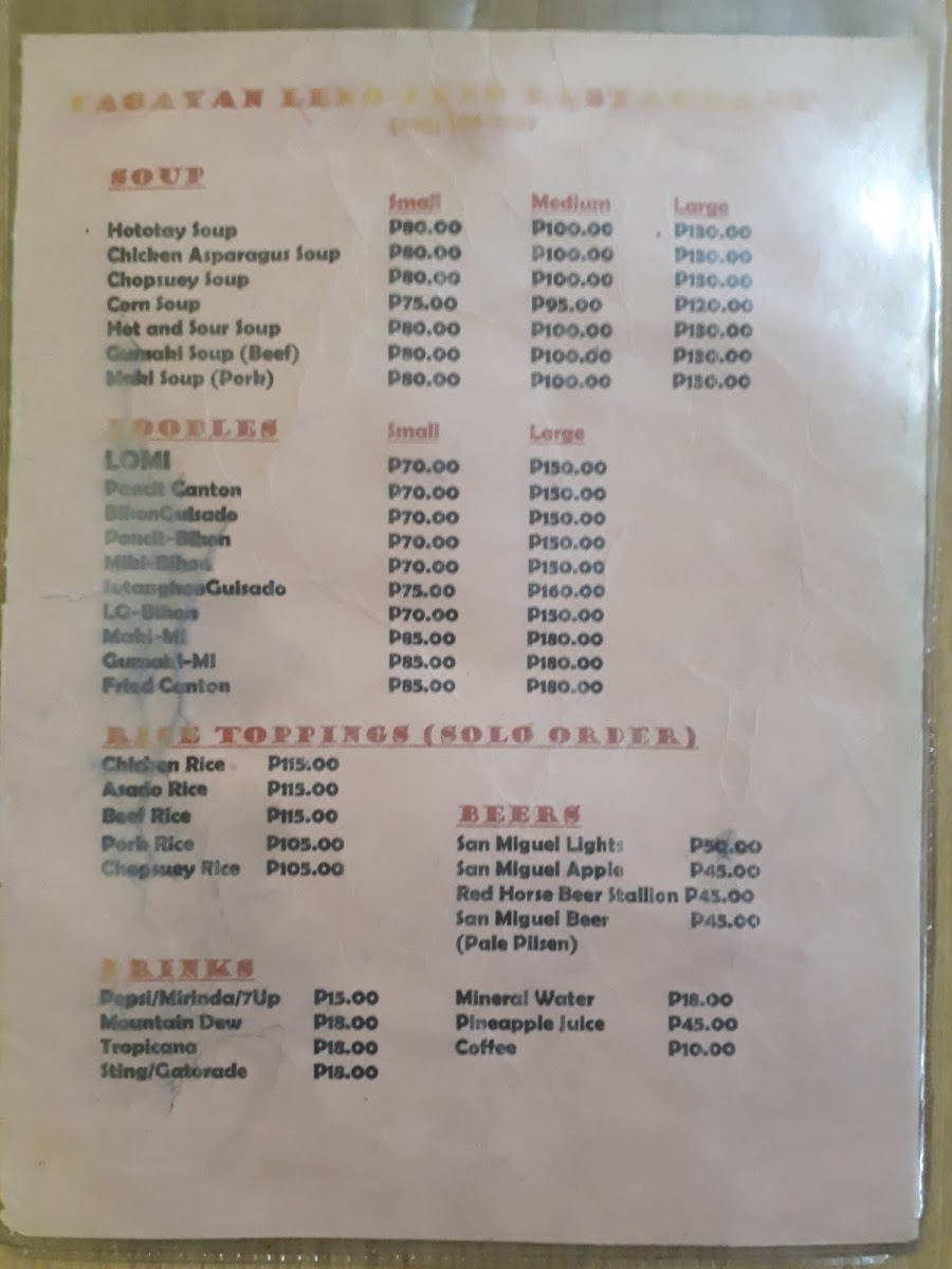 Leng Leng's Menu 5
