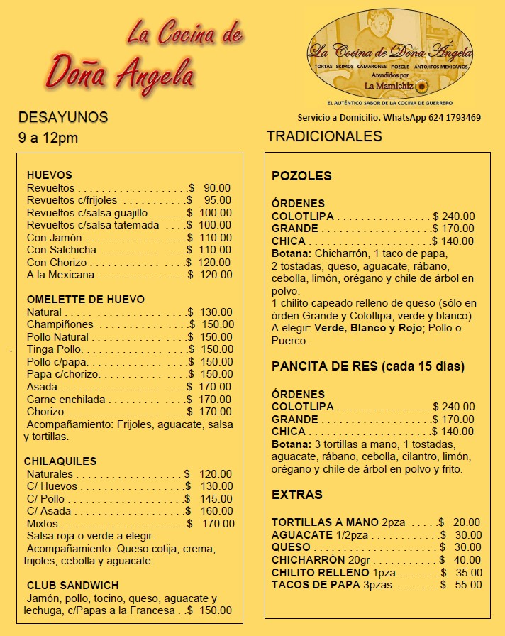 La Cocina de Doña Ángela Menu 2