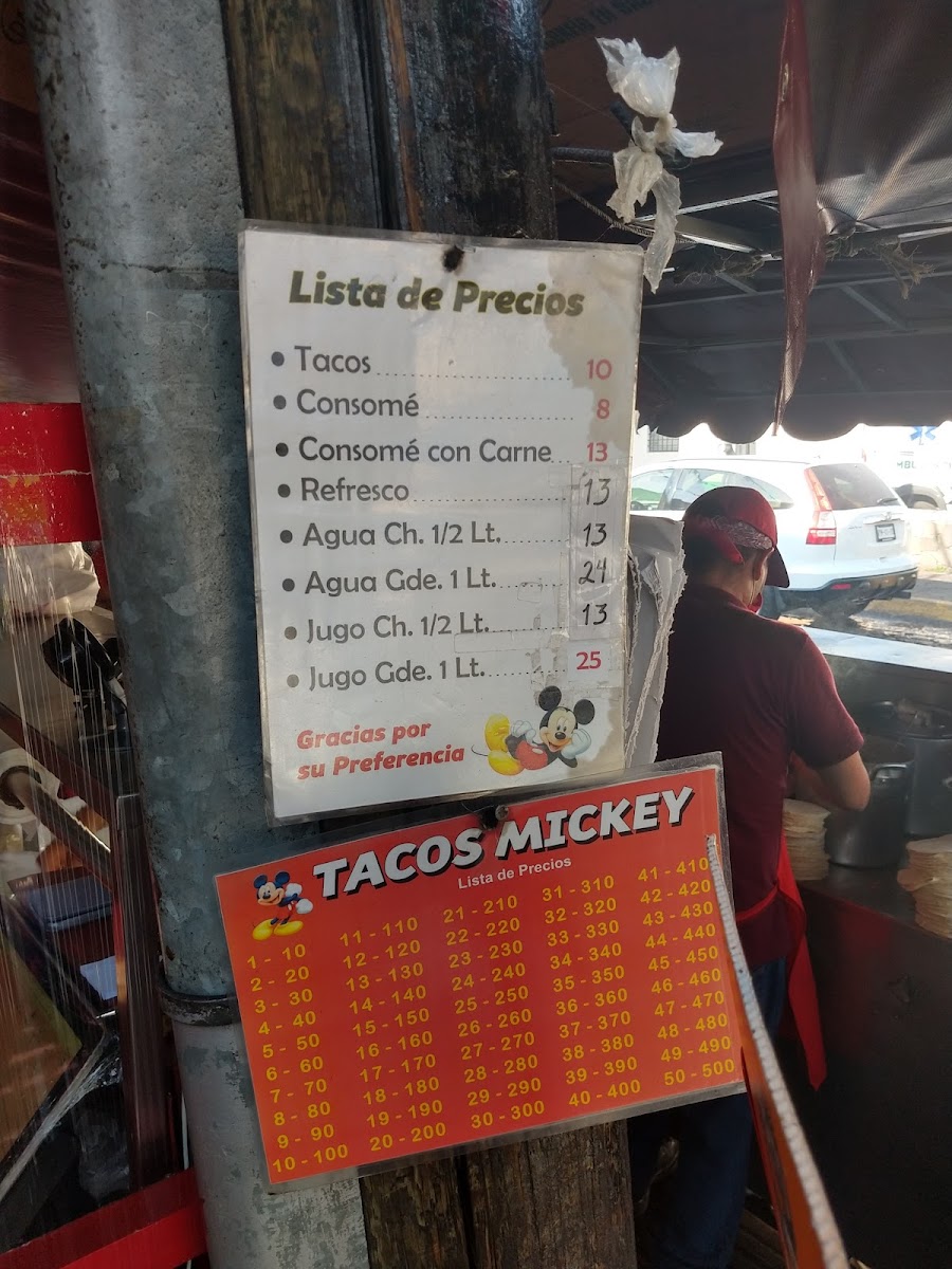 TACOS DE BARBACOA MICKEY Menu 2