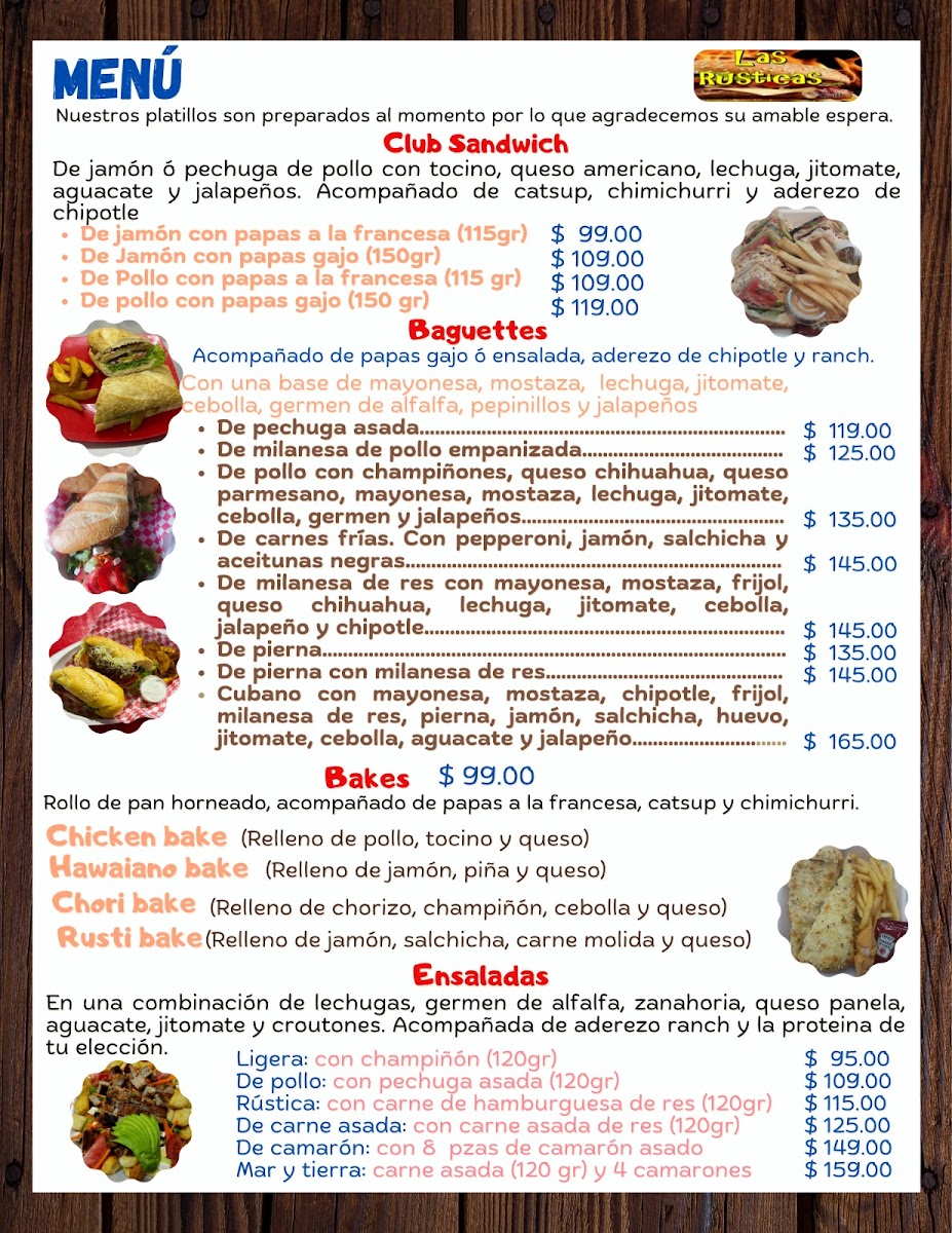 Hamburguesas, Pizza y Sushi Las Rusticas Grill Menu 3