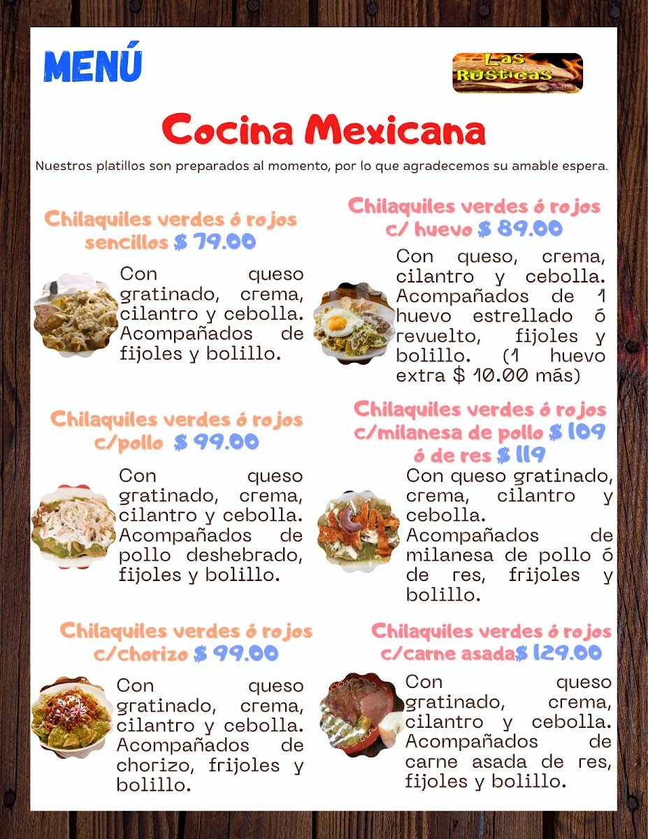 Hamburguesas, Pizza y Sushi Las Rusticas Grill Menu 5