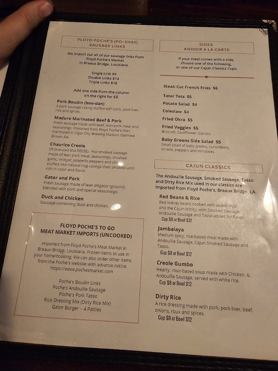 Cajun Cafe on the Bayou Menu 2