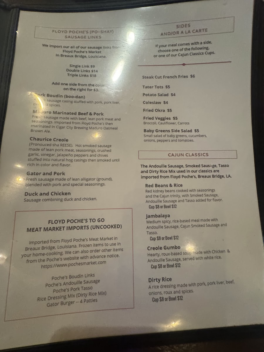 Cajun Cafe on the Bayou Menu 3