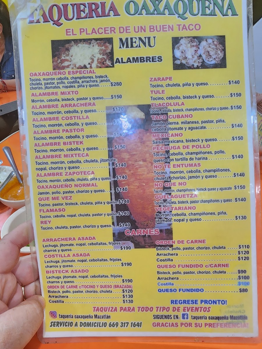 Taqueria Oaxaqueña Mazatlan Menu 10