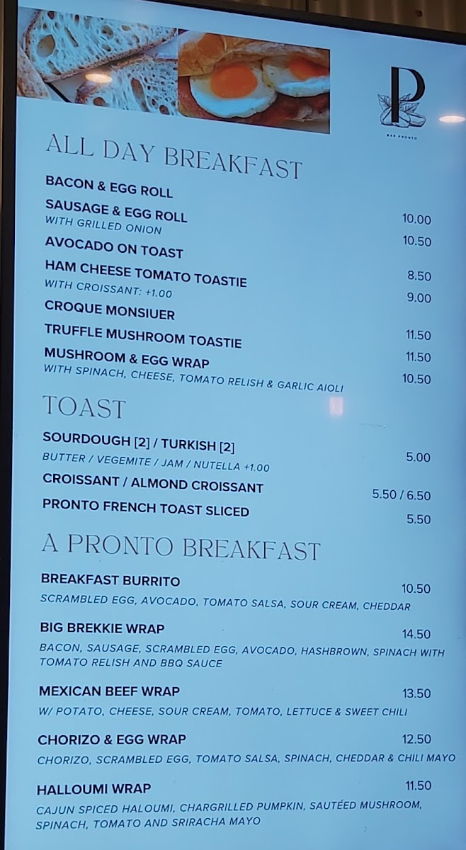 Bar Pronto Menu 3