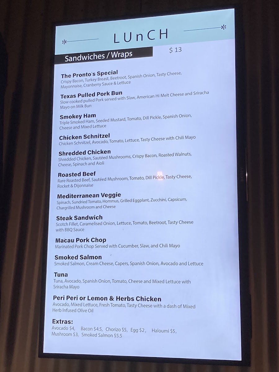 Bar Pronto Menu 5