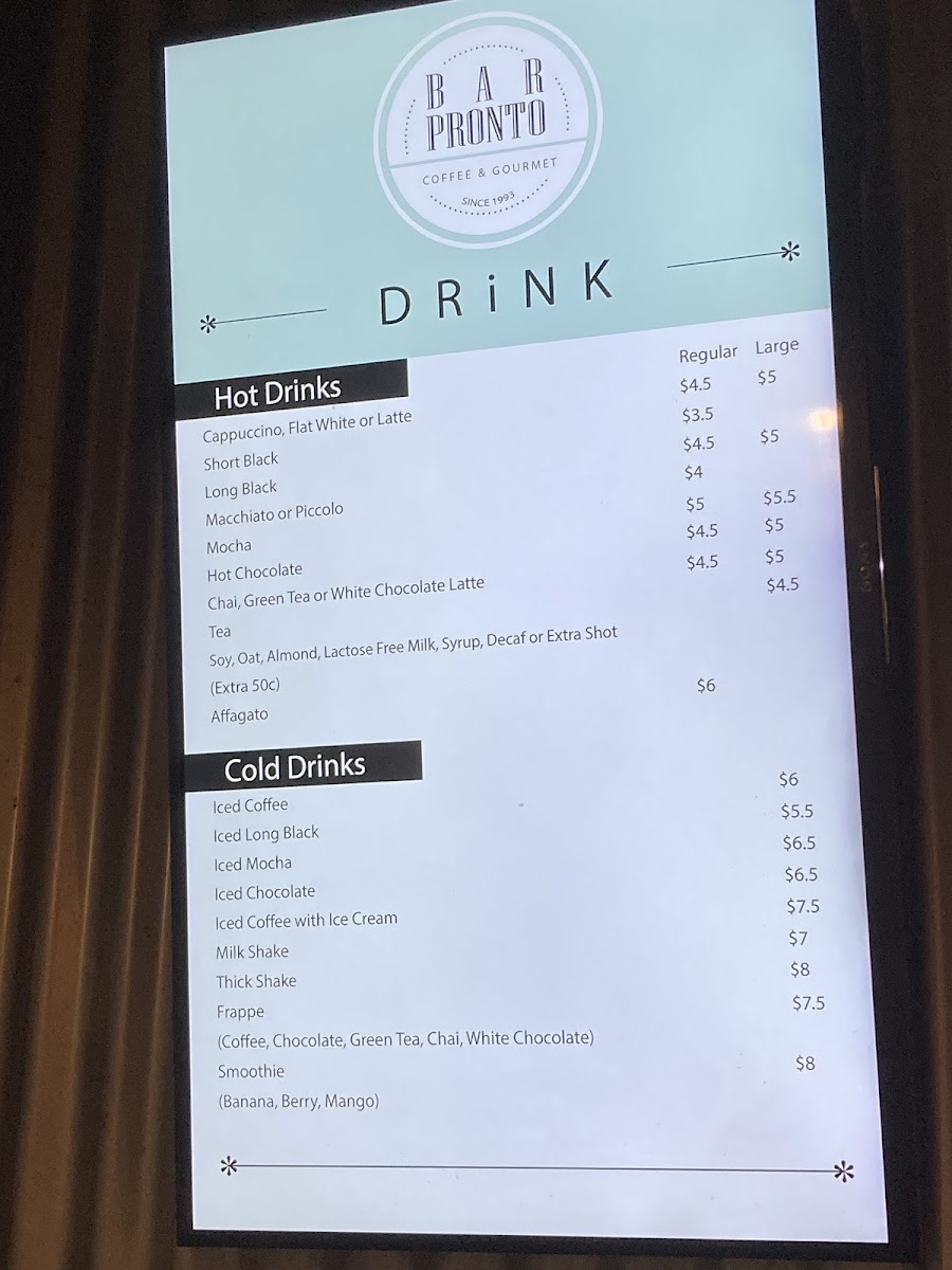 Bar Pronto Menu 6