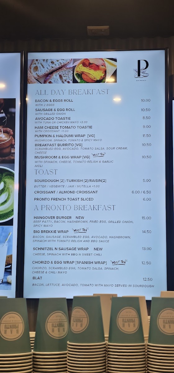 Bar Pronto Menu 9