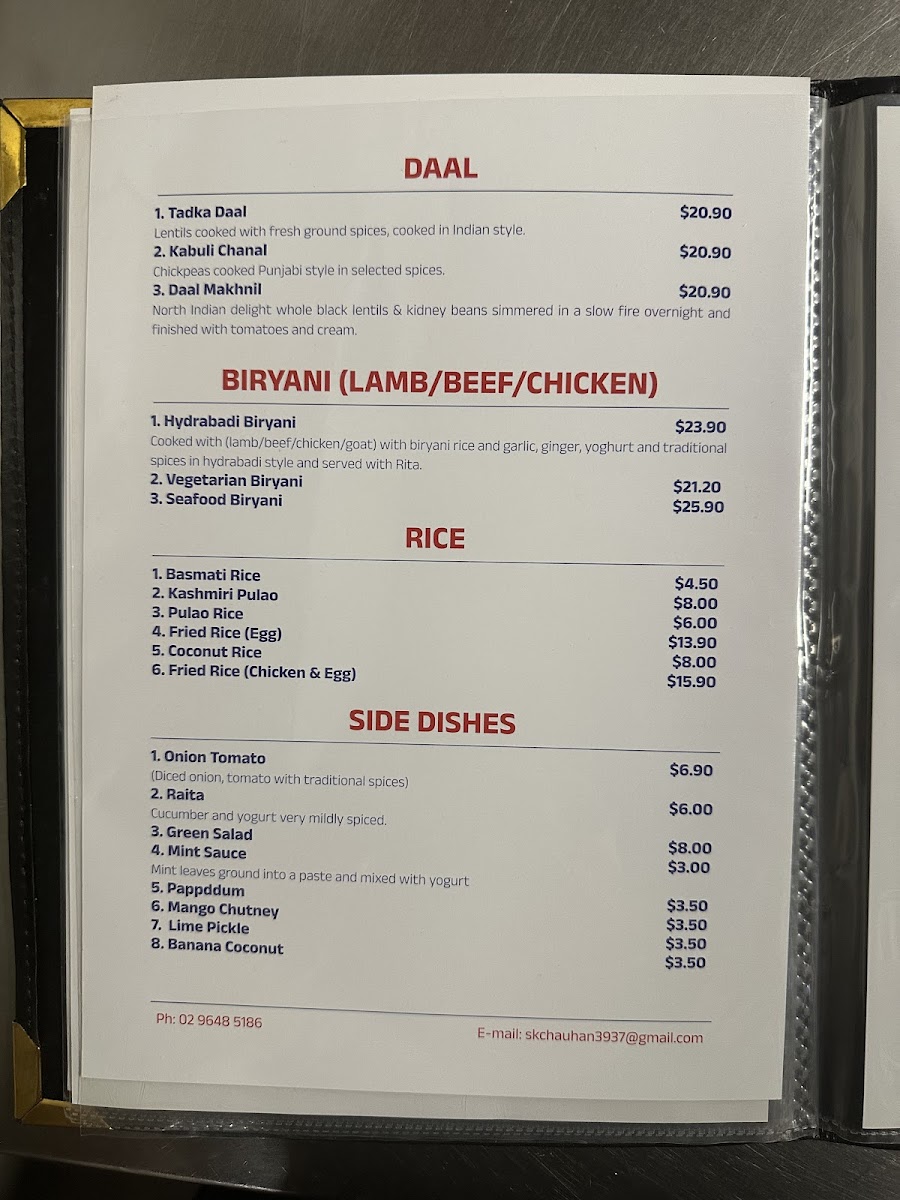 Rasoi Indian Restaurant Menu 3