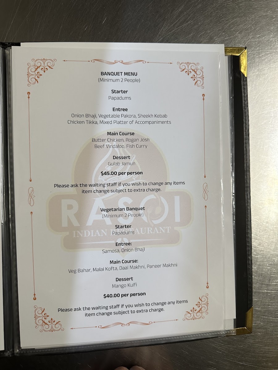 Rasoi Indian Restaurant Menu 9