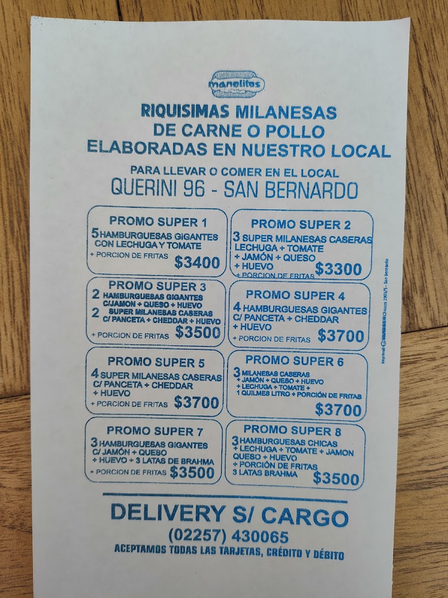 Manolitos Menu 1