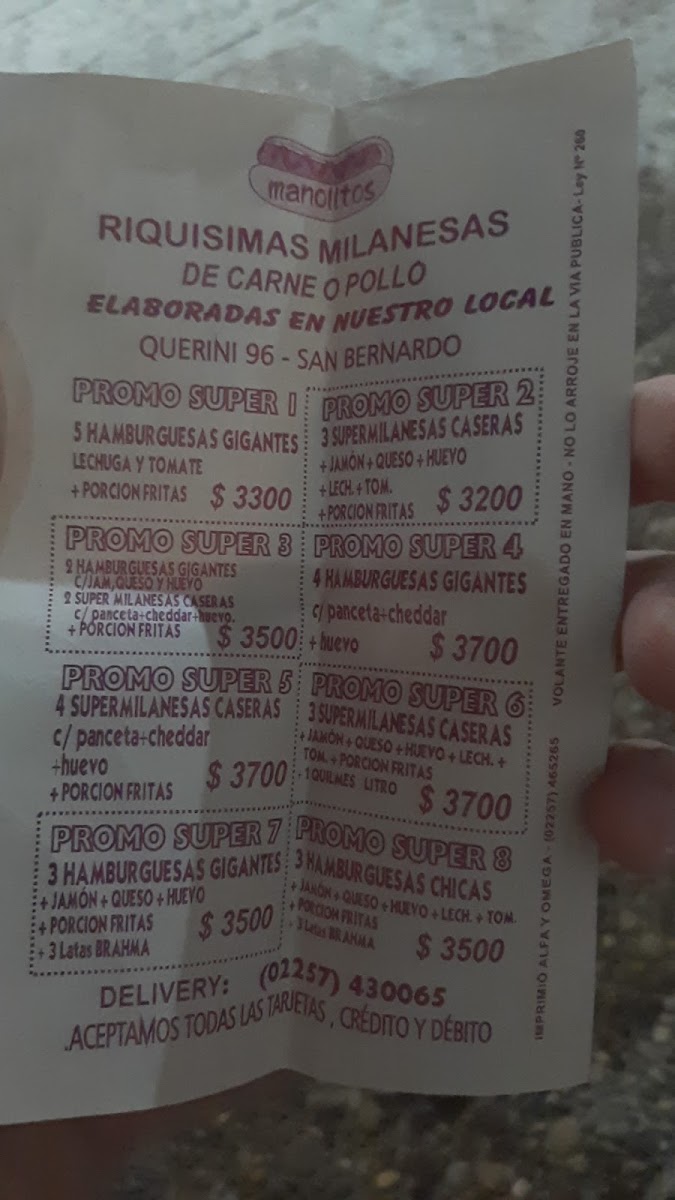 Manolitos Menu 3