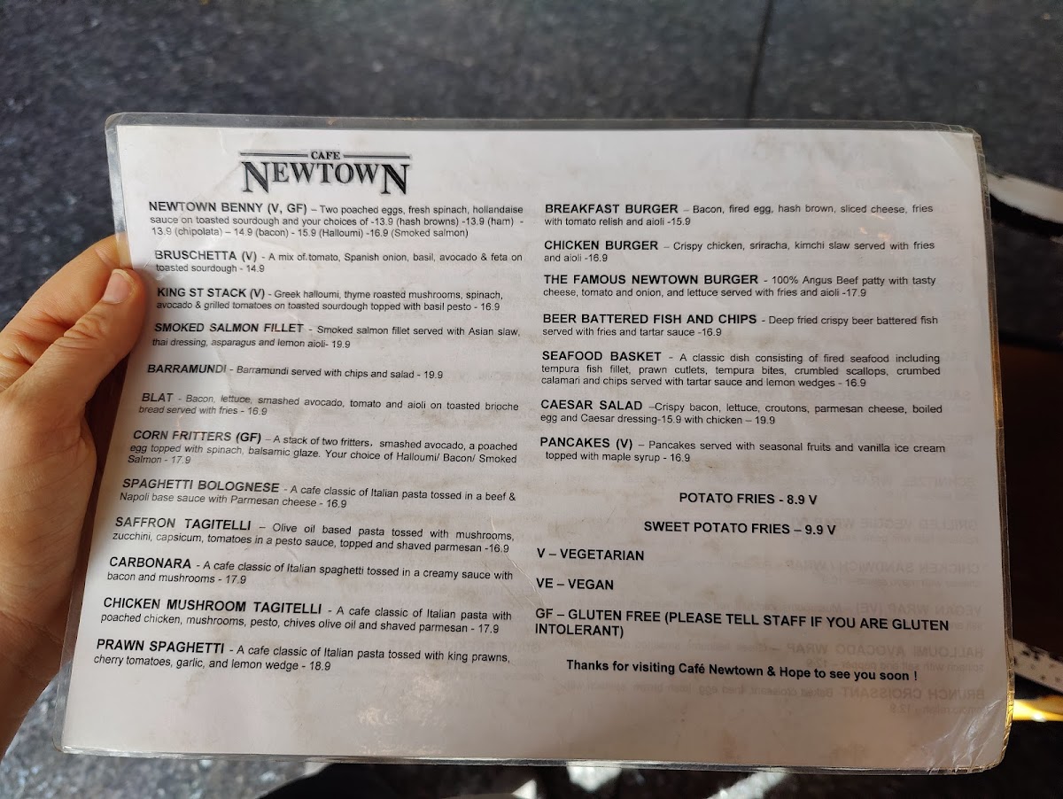 Cafe Newtown Menu 2