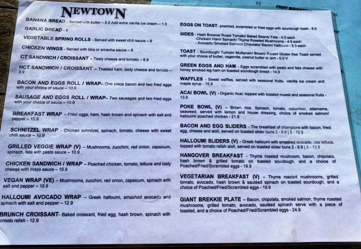 Cafe Newtown Menu 5