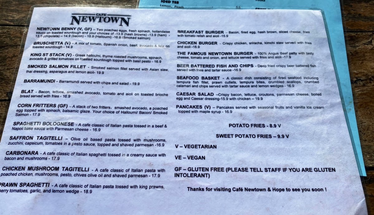 Cafe Newtown Menu 7
