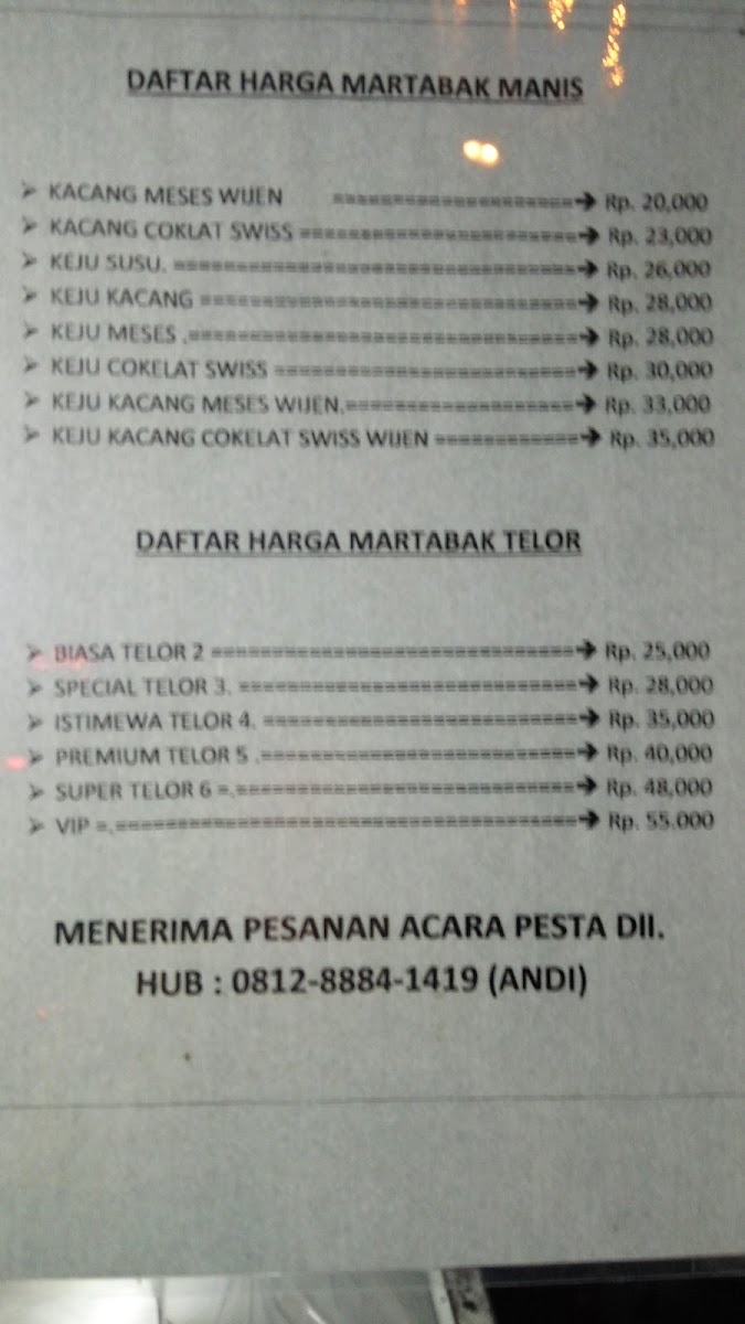 Martabak Andi Menu 2