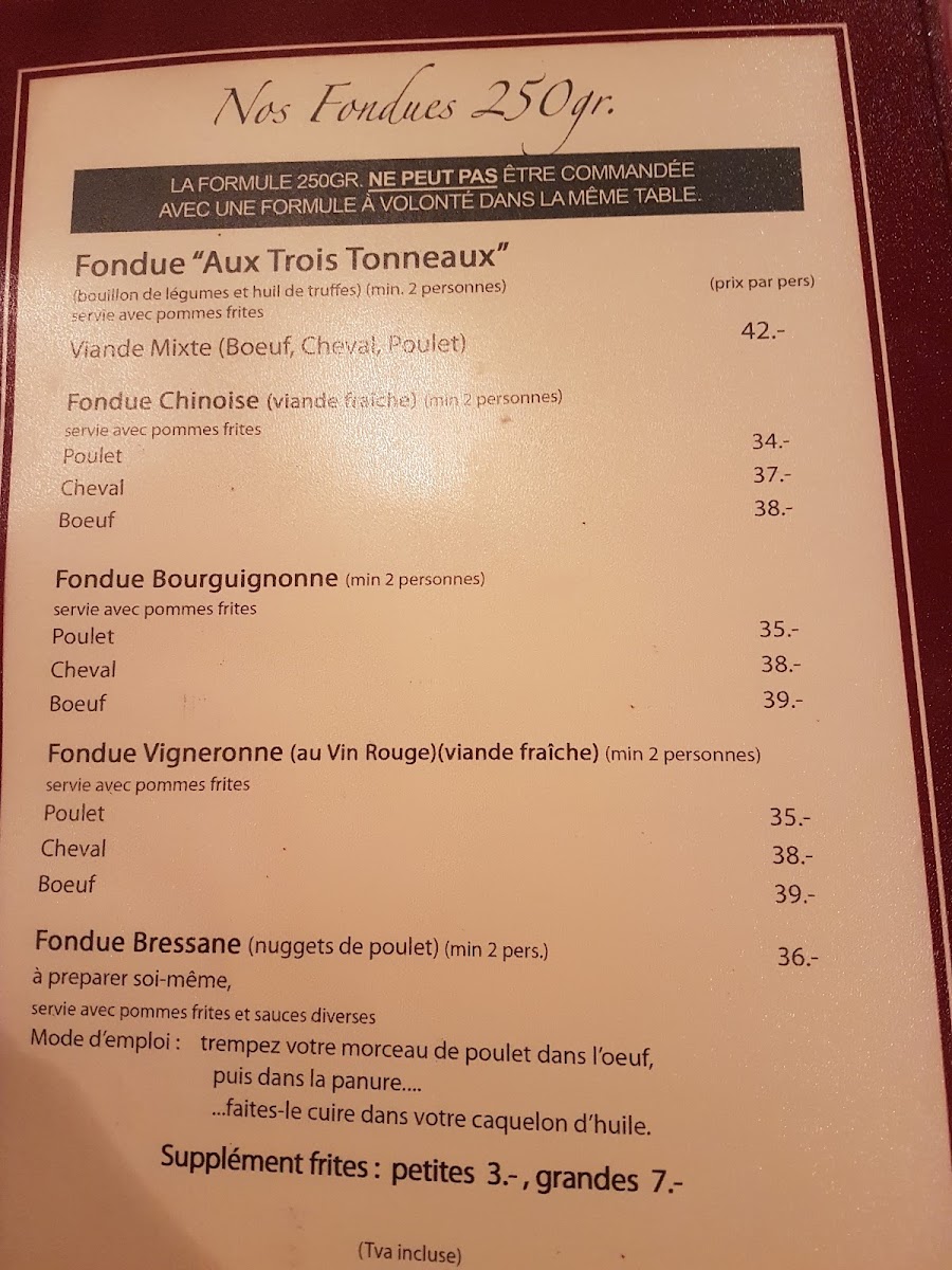 Aux Trois Tonneaux Menu 7