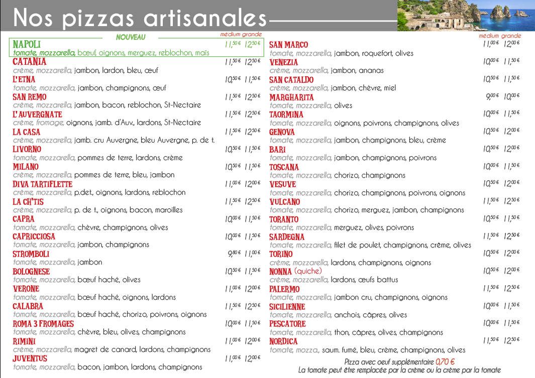 L'etna Riom Menu 1