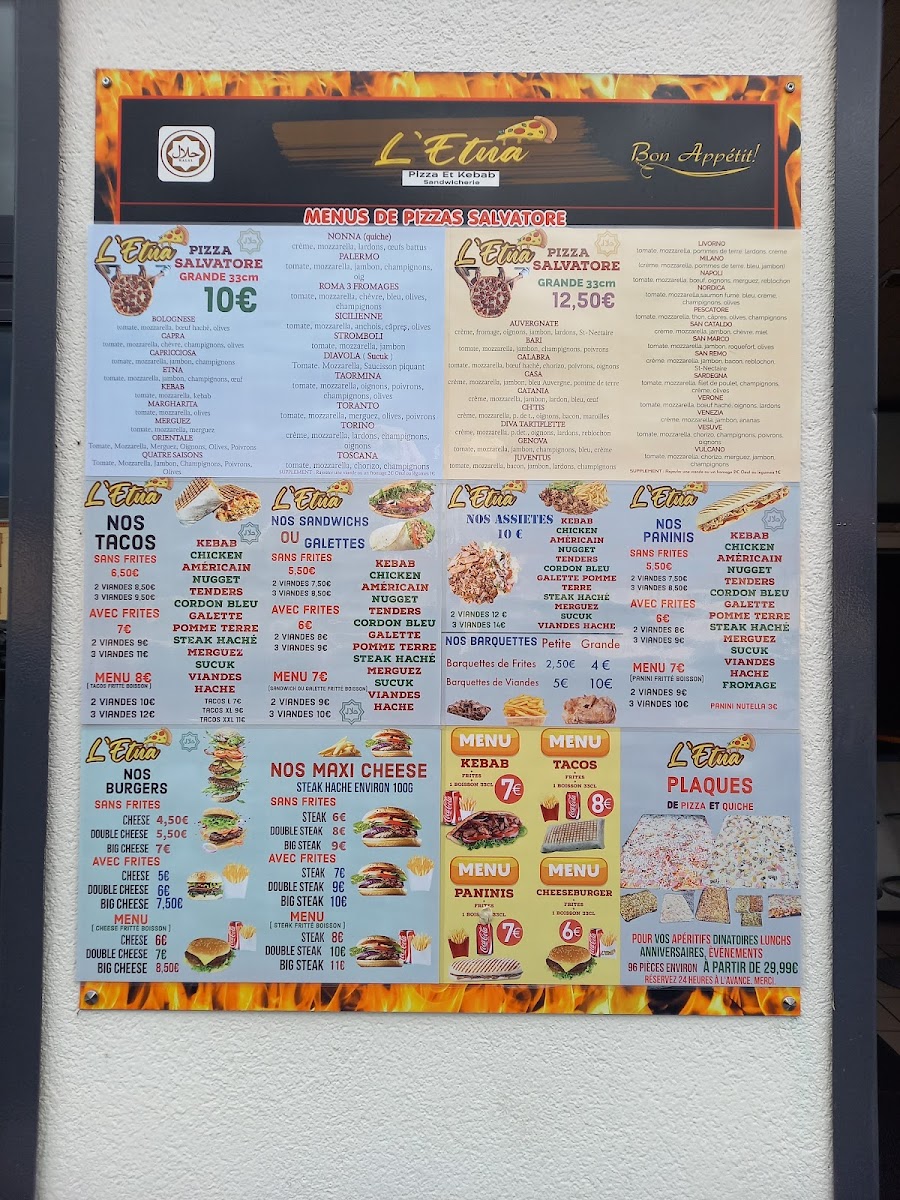 L'etna Riom Menu 5