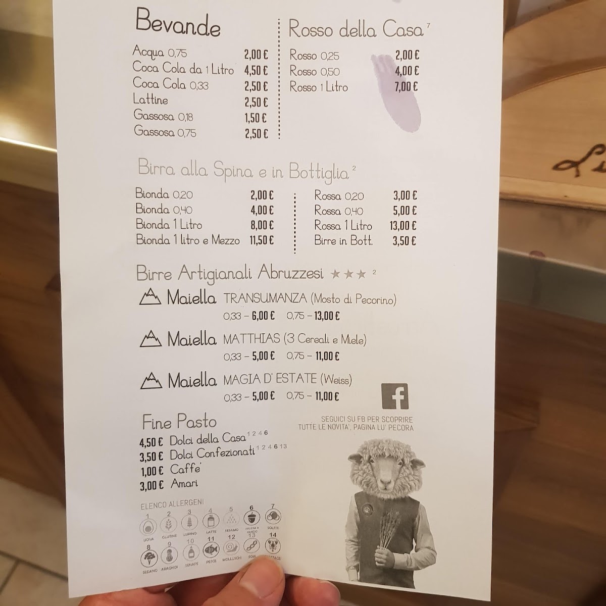 Lù Pecora - Restaurant & Shop Menu 1