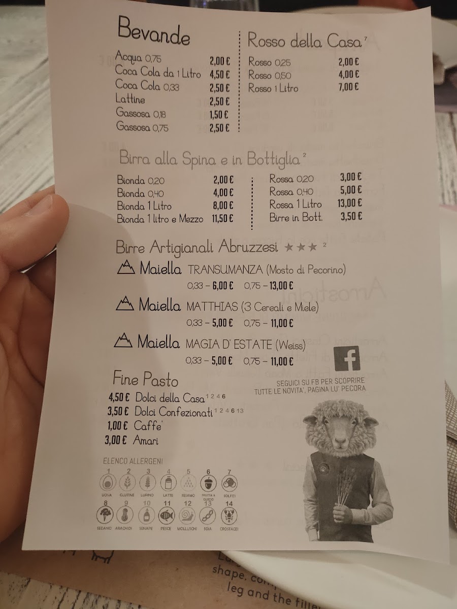 Lù Pecora - Restaurant & Shop Menu 3
