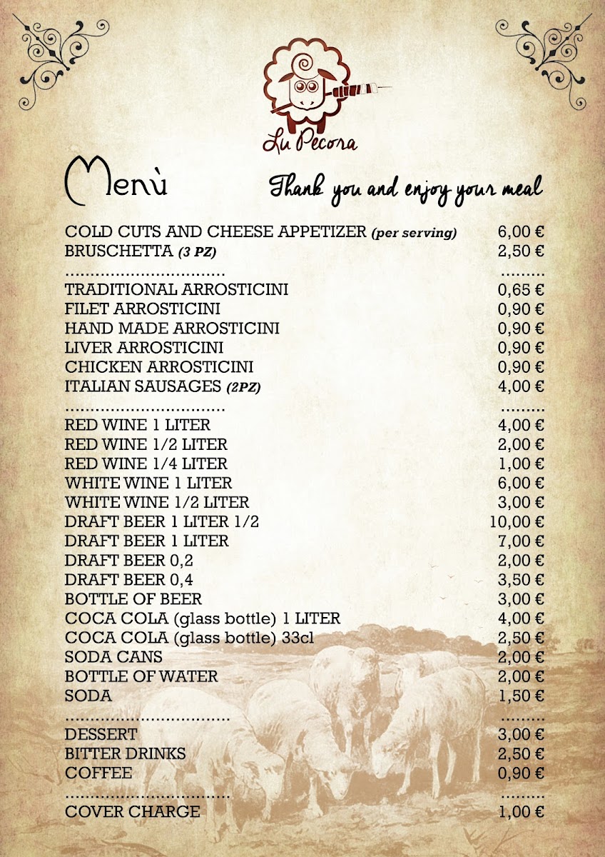 Lù Pecora - Restaurant & Shop Menu 9